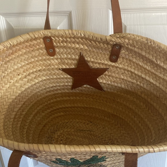 Made in Morocco FRENCH MARKET BASKET brand: BUCKLE UP” - Picture 3 of 3